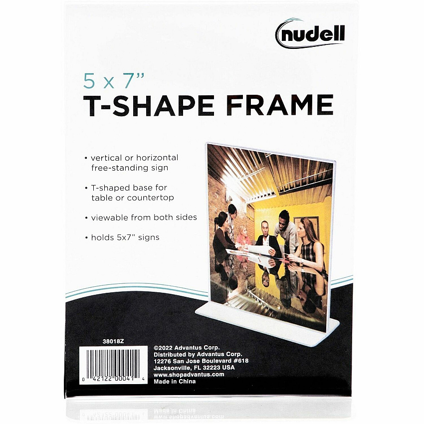 NuDell Golite nu-dell Double-sided Sign Holder 5" Width x 7" Height - Rectangular Shape - Double Sided - Self-standing - Signage, Photo, Notice - Plastic - Clear - 1 Each (38018Z)