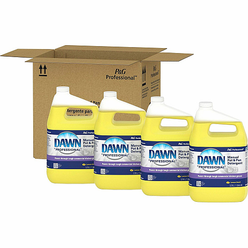 Dawn&reg; Pro Manual Pot & Pan Detergent, Lemon Scent, 4 Gallons 128 fl oz (4 quart) - Lemon Scent - Long Lasting - Clear - 4 / Carton (57444)