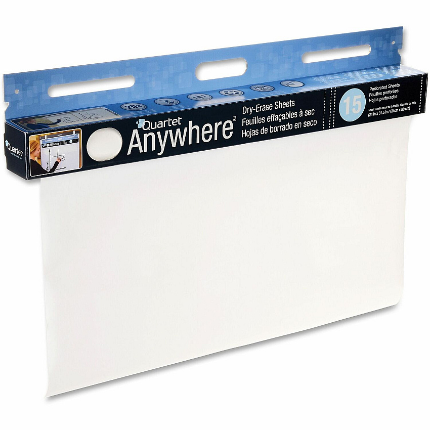 Quartet Anywhere Dry-Erase Sheets 480" (40 ft) Length - Paper - White Film - Easy Tear, Wipeable - 1 Each (85563)