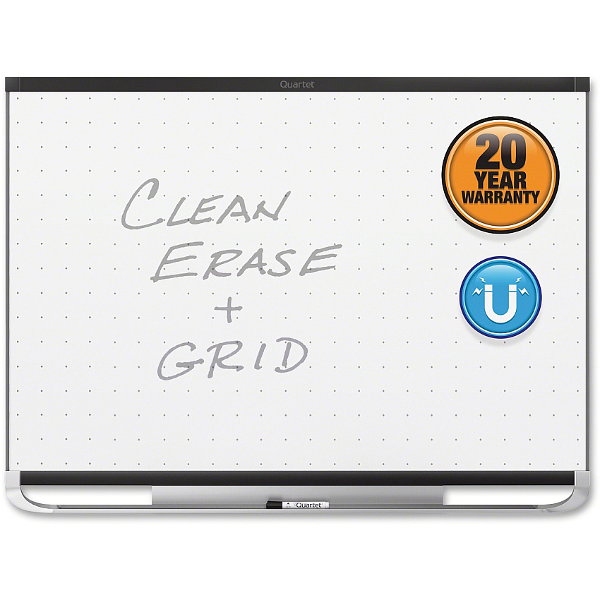 Quartet Prestige 2 Total Erase Magnetic Whiteboard 48" (4 ft) Width x 36" (3 ft) Height - White Surface - Black Aluminum Frame - Horizontal - Magnetic - 1 Each (TEM544B)