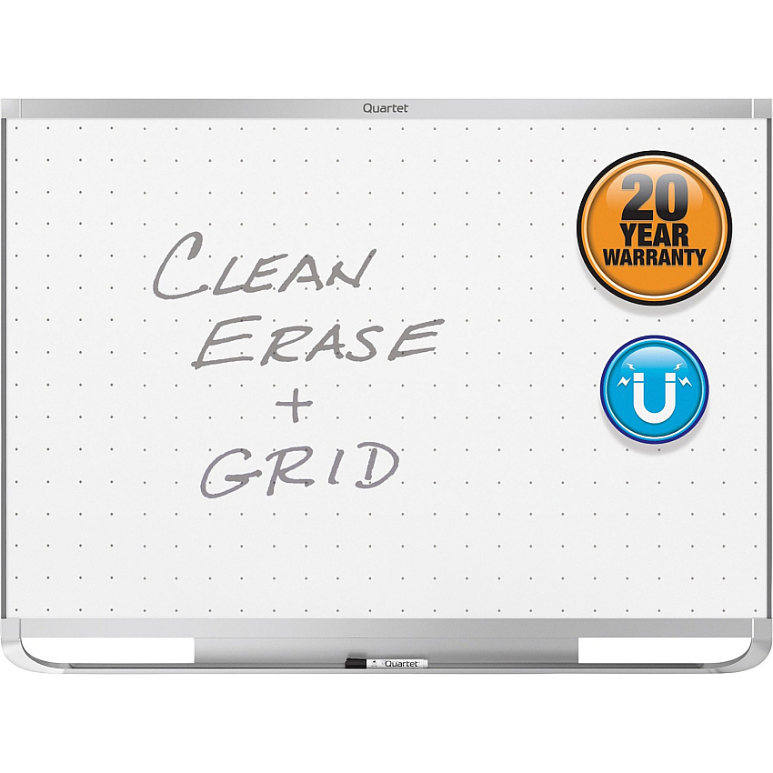 Quartet Prestige 2 Total Erase Magnetic Whiteboard 72" (6 ft) Width x 48" (4 ft) Height - White Surface - Silver Aluminum Frame - Horizontal - Magnetic - 1 Each (TEM547A)