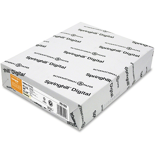 Springhill Multipurpose Cardstock - Canary 92 Brightness - Letter - 8 1/2" x 11" - 90 lb Basis Weight - Smooth, Hard - Acid-free - Canary - 250 / Pack (035100)