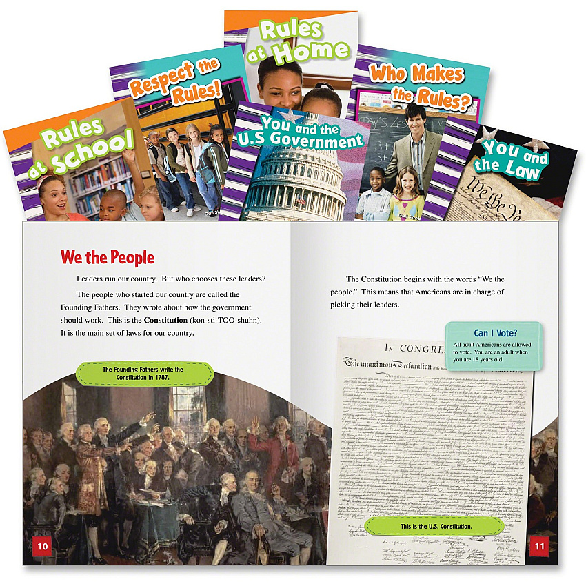 Shell Education Education Rules and Authority Book Set Printed Book Book - Grade K-3 - 6 / Set (20597)