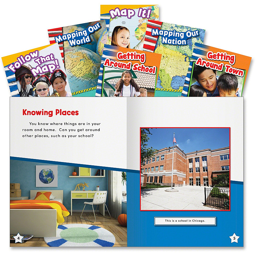 Shell Education Education Let's Map It! Six Book Set Printed Book Book - Grade K-3 - 6 / Set (20598)