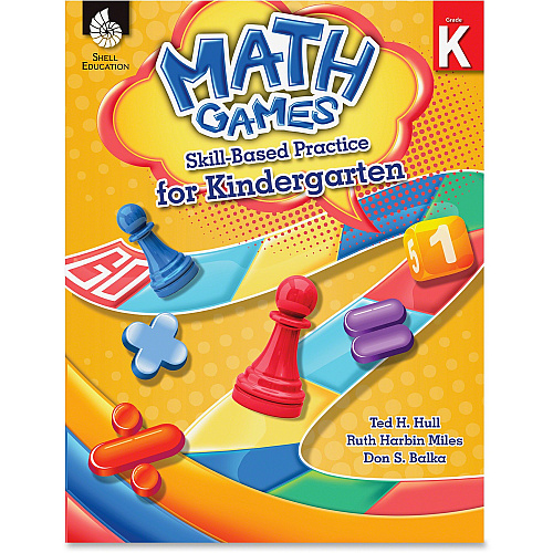 Shell Education Math Games Skill Base Practice Kindergarten Printed Book by Ted H. Hull, Ruth Harbin Miles, Don Balka 136 Pages - Shell Educational Publishing Publication - Book - Grade K - English - 1 Each (51287)