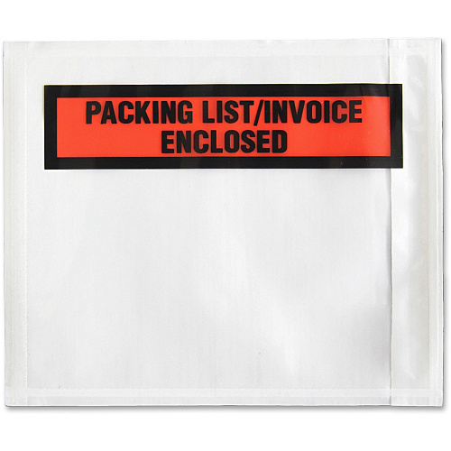 Sparco Pre-Labeled Waterproof Packing Envelopes Packing List - 4 1/2" Width x 5 1/2" Length - Self-adhesive Seal - White - Low Density Polyethylene (LDPE) - 1000 / Box (41926)