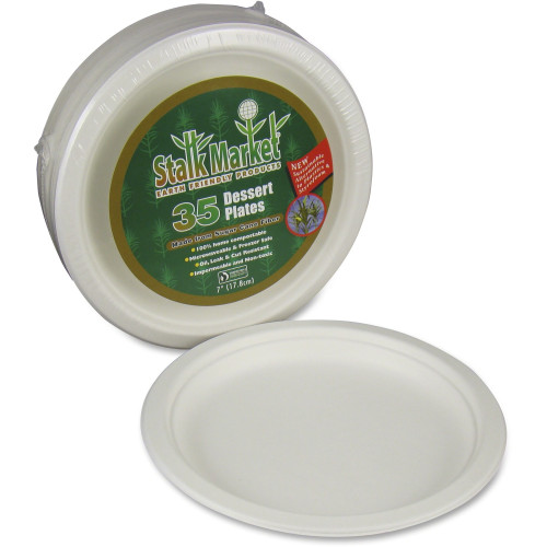 StalkMarket AseanSugarcane Fiber 7" Disposable Plates (P022R)