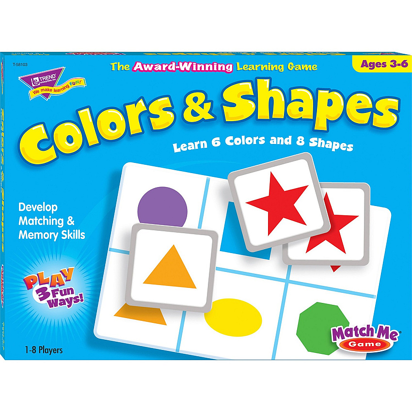 Trend Colors/Shapes Match Me Learning Game Educational - 1 to 8 Players - 1 Each (58103)