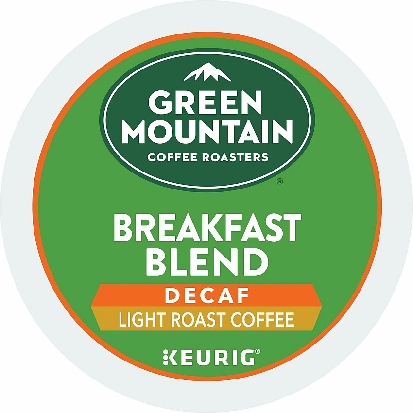 Green Mountain Coffee Roasters&reg; K-Cup Breakfast Blend Decaf Coffee Compatible with Keurig Brewer - Light - K-Cup - Decaffeinated - 24/Box - 4 / Carton (7522CT)
