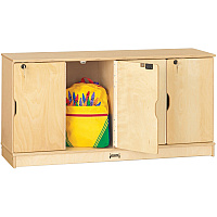 Jonti-Craft Single Stack 4-Section Student Lockers 48.5" Width x 15" Depth x 23.5" Height - Stackable, Lockable, Sturdy, Key Lock, Kick Plate - Wood Grain - Baltic Birch Plywood - 1 Each (4688JC)