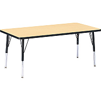Jonti-Craft Berries Maple Top/Edge Rectangle Table Laminated Rectangle, Maple Top - Height Adjustable - 15" to 24" Adjustment - 60" Table Top Length x 30" Table Top Width x 1.13" Table Top Thickness - 24" Height - Children, Art, Craft - Assem (6408JCE011)