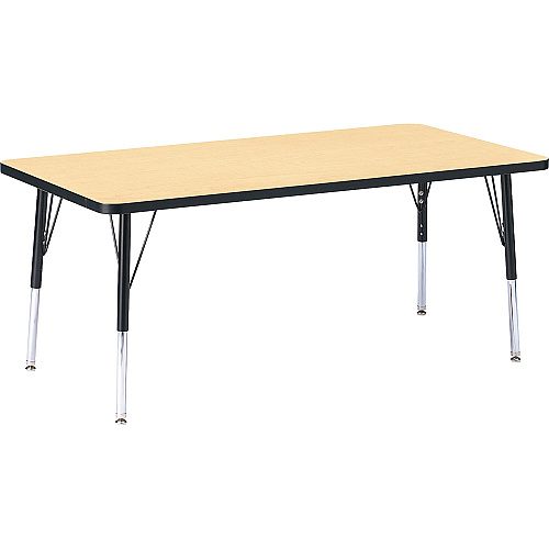 Jonti-Craft Berries Maple Top/Edge Rectangle Table Laminated Rectangle, Maple Top - Height Adjustable - 15" to 24" Adjustment - 60" Table Top Length x 30" Table Top Width x 1.13" Table Top Thickness - 24" Height - Children, Art, Craft - Assem (6408JCE011)