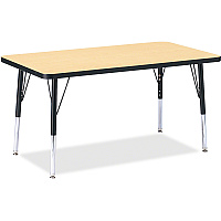 Jonti-Craft Berries Height Maple Top Black Edge Rectangle Table Laminated Rectangle, Maple Top - Height Adjustable - 15" to 24" Adjustment - 36" Table Top Length x 24" Table Top Width x 1.13" Table Top Thickness - 24" Height - Children, Art,  (6478JCE011)
