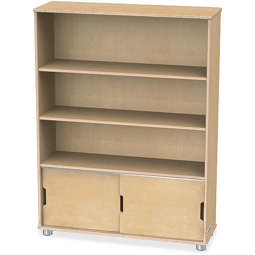 TrueModern TrueModern Bookcase Storage 3 Compartment(s) - 48" Height x 36" Width x 12" Depth - Adjustable Shelf, Durable - Baltic - Anodized Aluminum, Birch - 1 Each (1724JC)