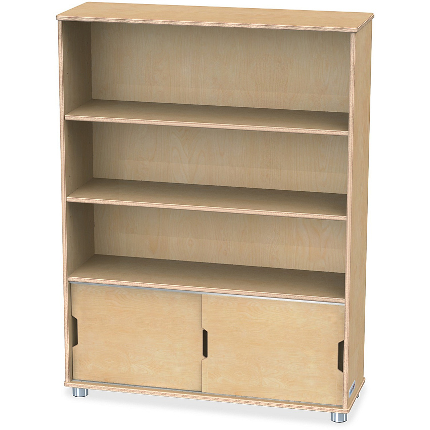 TrueModern TrueModern Bookcase Storage 3 Compartment(s) - 48" Height x 36" Width x 12" Depth - Adjustable Shelf, Durable - Baltic - Anodized Aluminum, Birch - 1 Each (1724JC)
