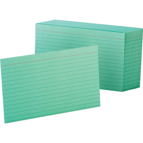 Oxford Ruled Index Cards, 4 x 6, Green, 100/Pack (7421GRE)