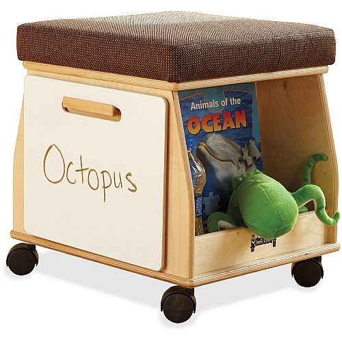 Jonti-Craft SideKick Mobile Storage Seat Espresso Seat Color - Fabric Seat Material - Baltic - Acrylic - 1 Each (3769JC)