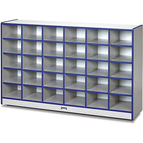 Jonti-Craft Rainbow Accents Toddler Single Storage 30 Compartment(s) - 35.50" Height x 57.50" Width x 15" Depth - Laminated, Chip Resistant - Blue - Rubber - 1 Each (0430JCWW003)