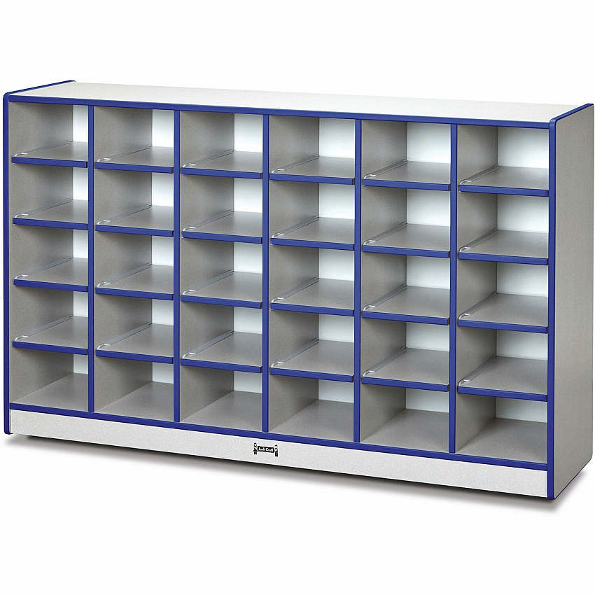 Jonti-Craft Rainbow Accents Toddler Single Storage 30 Compartment(s) - 35.50" Height x 57.50" Width x 15" Depth - Laminated, Chip Resistant - Blue - Rubber - 1 Each (0430JCWW003)