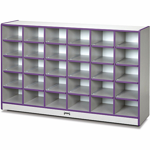 Jonti-Craft Rainbow Accents Toddler Single Storage 30 Compartment(s) - 35.50" Height x 57.50" Width x 15" Depth - Laminated, Chip Resistant - Purple - Rubber - 1 Each (0430JCWW004)