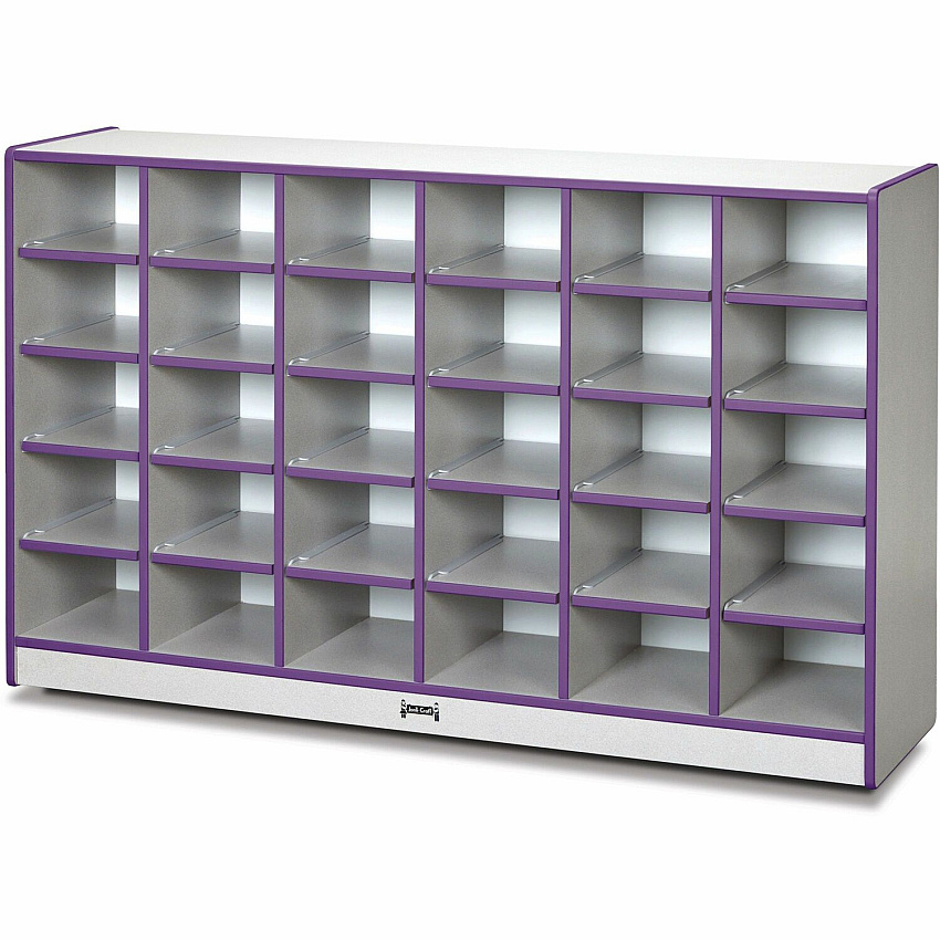 Jonti-Craft Rainbow Accents Toddler Single Storage 30 Compartment(s) - 35.50" Height x 57.50" Width x 15" Depth - Laminated, Chip Resistant - Purple - Rubber - 1 Each (0430JCWW004)