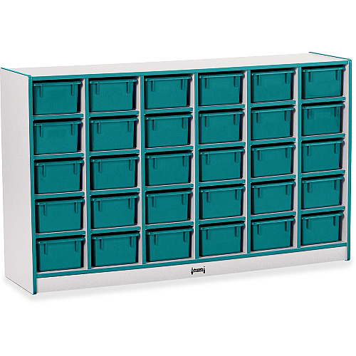 Rainbow Accents Rainbow Accents Cubbie-trays Storage Unit 30 Compartment(s) - 35.50" Height x 57.50" Width x 15" Depth - Laminated, Chip Resistant - Freckled Gray - Rubber - 1 Each (0431JCWW005)