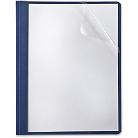 Oxford Report Cover 3 x Tang Fastener(s) - Navy - Clear Front, Punched - 5 / Pack (50443)