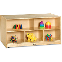 Jonti-Craft Rainbow Accents Toddler Double-sided Storage Shelf 24.50" Height x 48" Width x 28.50" Depth - Durable, Yellowing Resistant, Rounded Corner - UV Acrylic - Baltic - Hard Rubber - 1 Each (3241JC)