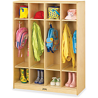 Jonti-Craft Rainbow Accents 4-section Coat Locker 4 Compartment(s) - 50.50" Height x 39" Width x 15" Depth - Baltic - Acrylic - 1 Each (0268JC)