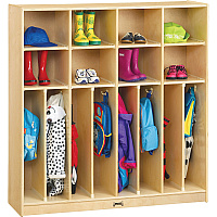 Jonti-Craft Neat-n-Trim Open Cubbie Storage Locker 50.50" Height x 48" Width x 15" Depth - Double Hook, Stain Resistant, Non-yellowing, Sturdy, Light Duty - Wood Grain - Baltic Birch Plywood - 1 Each (2687JC)