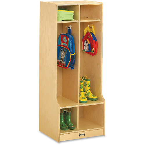Jonti-Craft Rainbow Accents 2 Section Sitting Step Coat Locker 2 Compartment(s) - 50.50" Height x 20" Width x 17.50" Depth - Double Hook, Durable, Laminated, Rounded Corner - Baltic - Birch Plywood - 1 Each (4682JC)