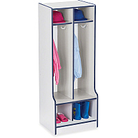 Rainbow Accents Rainbow Accents Double Coat Hooks Step Locker 2 Compartment(s) - 50.50" Height x 20" Width x 17.50" Depth - Double Hook, Durable - Freckled Gray - 1 Each (4682JCWW112)
