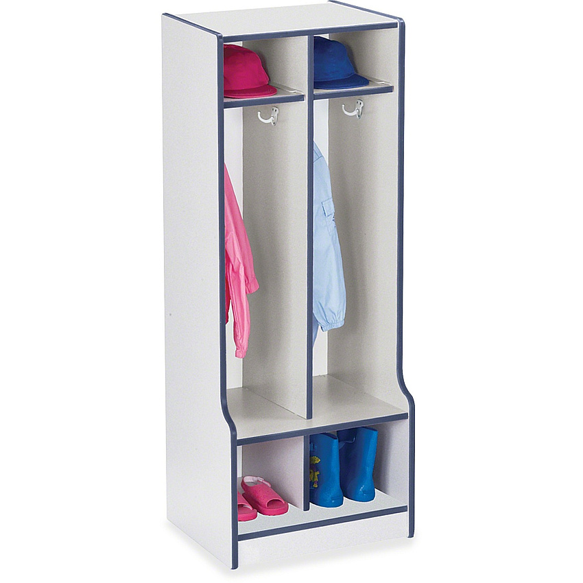 Rainbow Accents Rainbow Accents Double Coat Hooks Step Locker 2 Compartment(s) - 50.50" Height x 20" Width x 17.50" Depth - Double Hook, Durable - Freckled Gray - 1 Each (4682JCWW112)