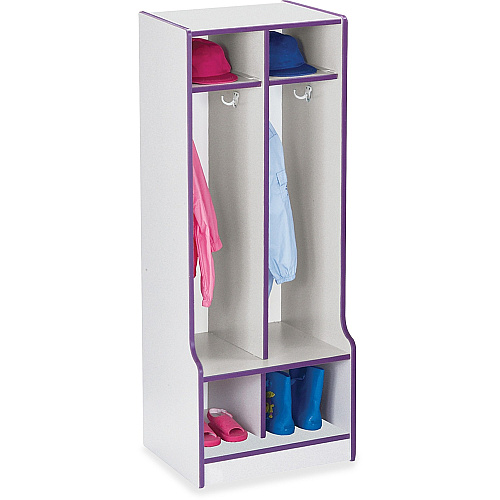 Jonti-Craft Rainbow Accents Double Coat Hooks Step Locker 2 Compartment(s) - 50.50" Height x 20" Width x 17.50" Depth - Double Hook, Durable - Purple - 1 Each (4682JCWW004)