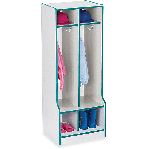Rainbow Accents Rainbow Accents Double Coat Hooks Step Locker 2 Compartment(s) - 50.50" Height x 20" Width x 17.50" Depth - Double Hook, Durable - Freckled Gray - 1 Each (4682JCWW005)