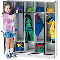 Rainbow Accents Rainbow Accents 5-section Coat Locker 5 Compartment(s) - 50.50" Height x 48" Width x 15" Depth - Double Hook, Durable, Laminated, Rounded Corner - Freckled Gray - 1 Each (2681JCWW180)