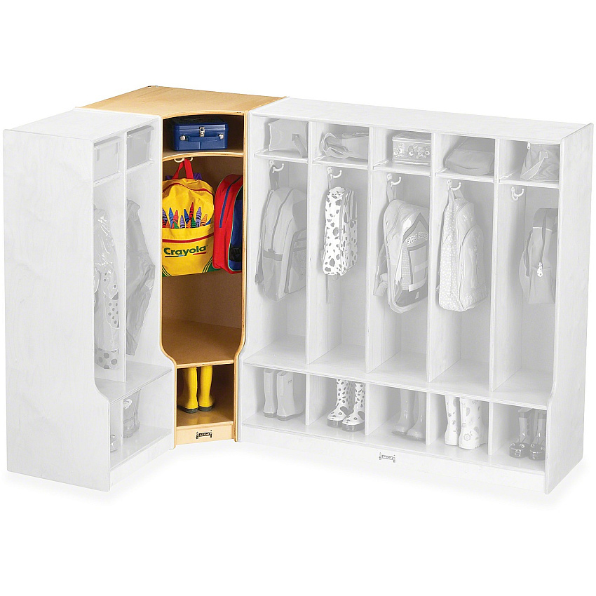 Jonti-Craft Corner Step Coat Locker 50.50" Height x 24" Width x 17.50" Depth - Sturdy, Light Duty, Heavy Duty - Baltic - Baltic Birch Plywood - 1 Each (6686JC)