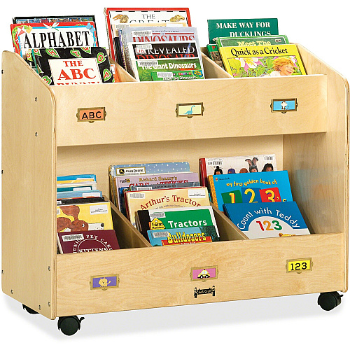 Jonti-Craft Mobile Section Book Storage Organizer 6 Compartment(s) - 29.50" Height x 36" Width x 16" Depth - Durable - Baltic - Acrylic - 1 Each (5368JC)