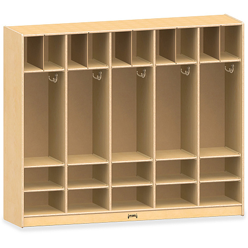 Jonti-Craft Rainbow Accents Large Locker Organizer without Tubs 4 Tier(s) - 50.50" Height x 60" Width x 15" Depth - Double Hook, Rounded Corner, Durable, Stain Resistant, Yellowing Resistant - UV Acrylic - Baltic - Wood, Medium Density Fiberboar (26859JC)