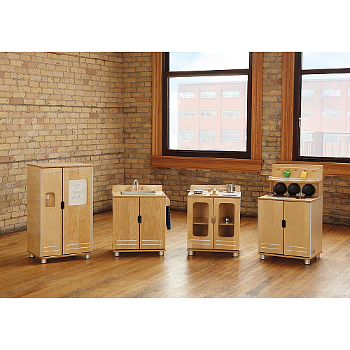 Jonti-Craft TrueModern 4-Piece Play Kitchen Set 1 Each - Baltic - Anodized Aluminum (1711JC)