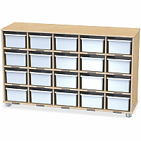 TrueModern TrueModern 20-Cubbie Bins Storage 20 Compartment(s) - 29.50" Height x 48.50" Width x 15" Depth - Durable, Rounded Corner, Yellowing Resistant - UV Acrylic - Baltic - Anodized Aluminum, Baltic Birch - 1 Each (17160JC)