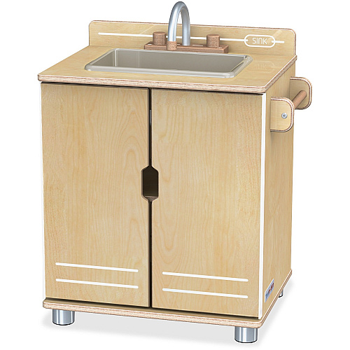 Jonti-Craft TrueModern Play Kitchen Sink 1 Each - Baltic - Anodized Aluminum (1708JC)