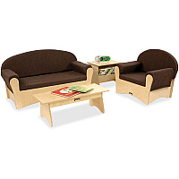Jonti-Craft Komfy Living Room Set Espresso Rounded Edge - Finish: Espresso - Durable, Comfortable - For Classroom, Home, Living Room - 1 Set (3775JC)