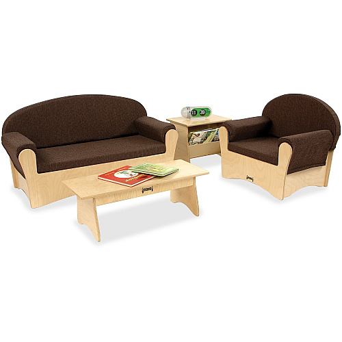 Jonti-Craft Komfy Living Room Set Espresso Rounded Edge - Finish: Espresso - Durable, Comfortable - For Classroom, Home, Living Room - 1 Set (3775JC)