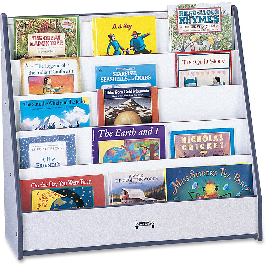 Jonti-Craft Rainbow Accents Laminate 5-shelf Pick-a-Book Stand 5 Compartment(s) - Compartment Size : 1" - 27.50" Height x 30" Width x 13.50" Depth - Durable, Laminated, Rounded Corner - Navy - 1 Each (3514JCWW112)