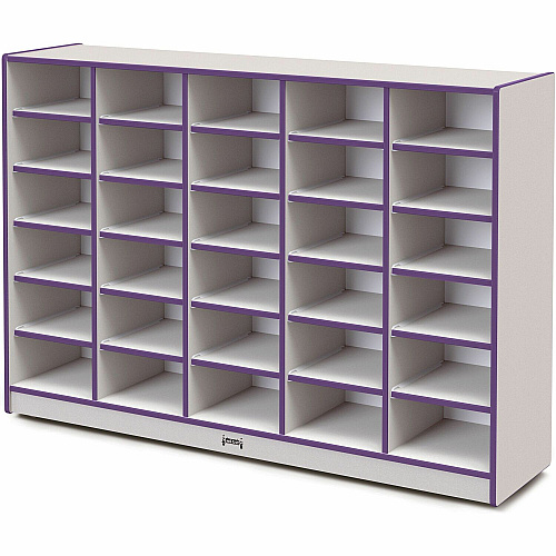 Jonti-Craft Rainbow Accents Cubbie Mobile Storage 30 Compartment(s) - 42" Height x 60" Width x 15" Depth - Durable, Laminated - Purple - Hard Rubber - 1 Each (4030JCWW004)
