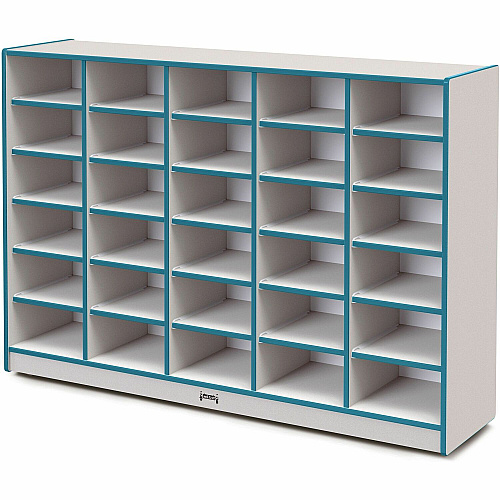 Rainbow Accents Rainbow Accents Cubbie Mobile Storage 30 Compartment(s) - 42" Height x 60" Width x 15" Depth - Durable, Laminated - Freckled Gray - Hard Rubber - 1 Each (4030JCWW005)