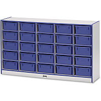 Rainbow Accents Rainbow Accents Mobile Tub Bin Storage 25 Compartment(s) - 35.50" Height x 60" Width x 15" Depth - Durable, Laminated - Freckled Gray - Hard Rubber - 1 Each (4026JCWW003)