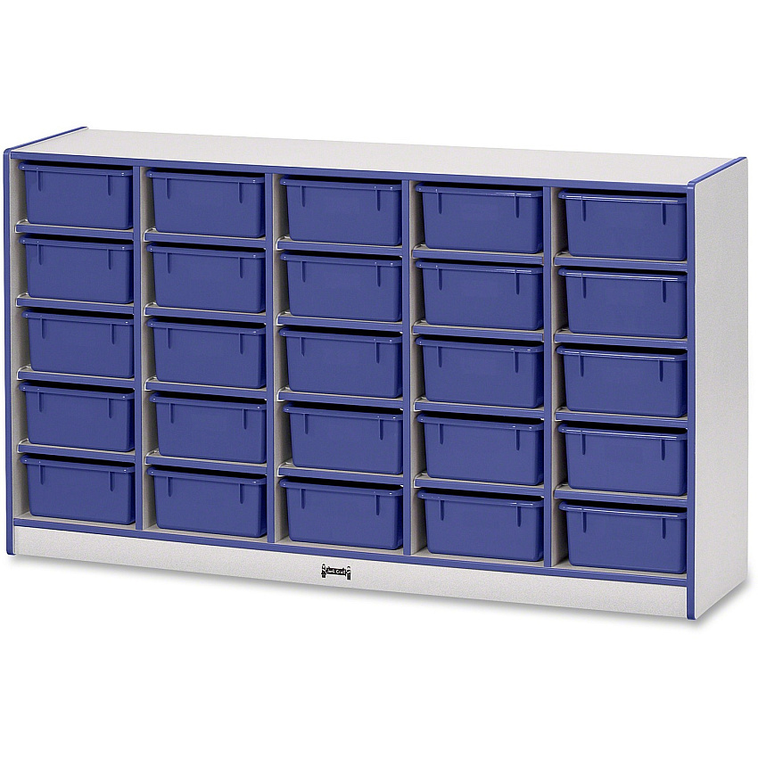 Rainbow Accents Rainbow Accents Mobile Tub Bin Storage 25 Compartment(s) - 35.50" Height x 60" Width x 15" Depth - Durable, Laminated - Freckled Gray - Hard Rubber - 1 Each (4026JCWW003)