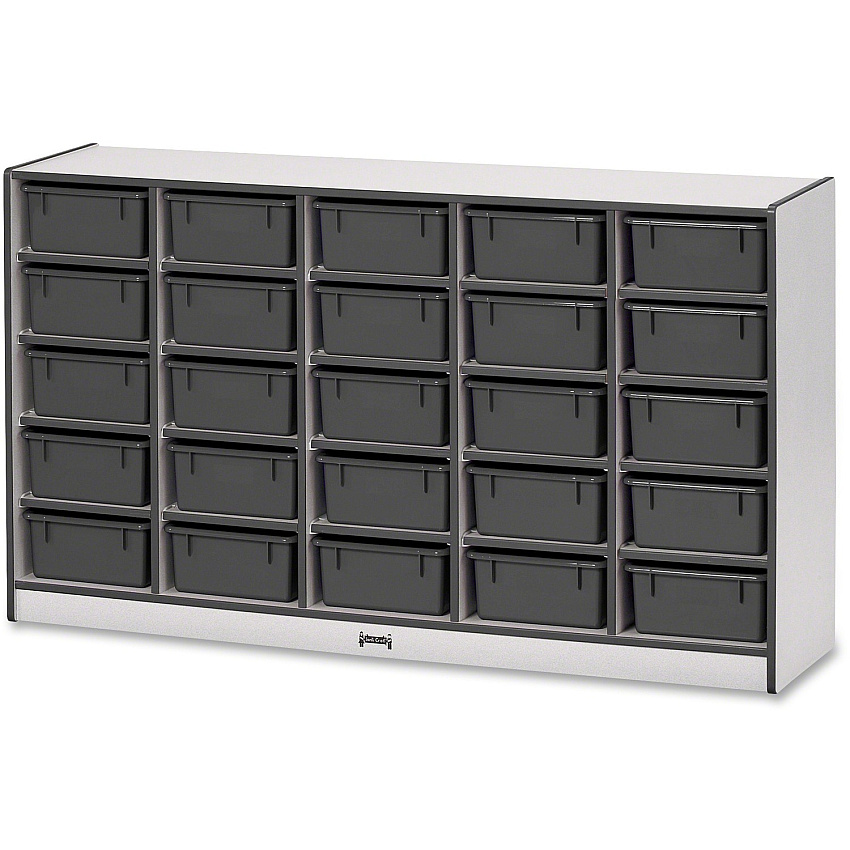Rainbow Accents Rainbow Accents Mobile Tub Bin Storage 25 Compartment(s) - 35.50" Height x 60" Width x 15" Depth - Durable, Laminated - Freckled Gray - Hard Rubber - 1 Each (4026JCWW180)